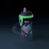 NUK Kiddy Cup Night Trinklernflasche | Schnabeltasse mit Leuchteffekt | 12+ Monate | Auslaufsicher mit harter Trinktülle | Clip und Schutzkappe | BPA-frei | 300 ml | Herzen (lila), 10255677
