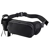 Mecmbj Laufgürtel mit Trinkflasche, Adjustable Flaschenhalter Gürtel, Wasserdicht, Bauchtasche Herren Damen für Laufen, Reiten, Spaziergänge, Fitness, Nylon, Schwarz