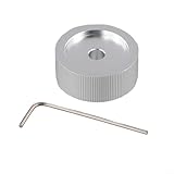 Pumixiy Lautstärkeregler für 6 mm Potentiometer-Schaft, 32 mm schwarzer, matter Aluminium-Knopf mit gerändelter Textur, massiver Metall-Potentiometer-Knopf für (Silber)