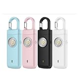 AMATHINGS Frauen Taschenalarm Rosa / Pink – 130dB Sirene, LED, wiederaufladbar via USB-C, Schlüsselanhänger mit Stroboskoplicht und Akkustandsanzeige für mehr Sicherheit, sehr laut Taschen-Alarm