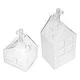 DOITOOL 2 Stück Christliche Glasvasen im Kirchenhaus Design Transparente Tischvase für Hydrokultur Rustikale Wohn und Hochzeitsdekoration