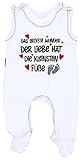 TupTam Unisex Baby Strampler mit Spruch I love Mum and Dad, Farbe: Das größte Wunder der Liebe/Weiß, Größe: 68
