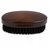 Bartbürste aus Wildschweinborste,Wildschweinborsten Bartbürste für Männer, Ergonomische Design-Bartbürste Männer, Antistatik-Technologie,Langlebig Und Ideal Für Unterwegs