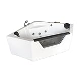 Bagno Italia Whirlpool-Badewanne 150 x 150 cm Eckbadewanne Doppelpumpe 12 Düsen