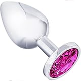 Anal Plug für Frauen – Edelstahl Butt Plug mit Rosa Diamant – 7,2 cm Länge, 2,7 cm Durchmesser – Mini Analplug für Anfänger – FOPS A20-1 (S) (S)