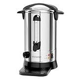 Monzana® Glühweinkocher 6,8L mit Zapfhahn Auffangschale Edelstahl Temperatureinstellung 30-110°C Heißgetränkespender Punschkocher Heißgetränkeautomat