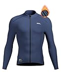 INBIKE Fahrradtrikot Radtrikot Rennrad Trikot Herren Winter Warm Langarm mit Fleece 3 Taschen Slimfit Radtrikot Hochstretchige Elastisch Atmungsaktiv Blau L