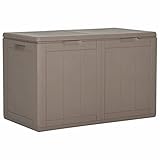 RONGQI Garten-Aufbewahrungsbox 180 L, Kissenbox Garten Wasserdicht, Box Für Gartenauflagen, Auflagenbox, Gartentruhe, Gartenkiste,Braun PP Rattan
