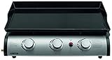 JUSTUS 1323 04 BBQ-Plancha-Gasgrill, Tischgrill, ca. 63 x 35,5 cm (L x B) Grillfläche, 3 Grillzonen