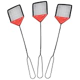 Fliegenklatsche – 13,8 Zoll, Robuster Fliegenvernichter Mit Metallgriff, Fliegen, Schädlingsbekämpfung | Flys Swatters Handbuch Für Drinnen, Terrasse, Garten Und Draußen, Schwarz