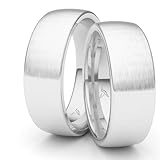 Partnerringe Silber 925 Paarpreis Massiv 7 mm Breite Nickelfrei Freundschaftsringe Trauringe Eheringe 100% Made in Germany- Inkl. Gratis Etui + Gravur (Längsmatt)