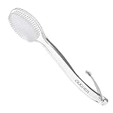QUCHER Komfortable Duschbürste mit langem Griff, Badebürste, weiche Nylonbürste, sanftes Peeling, Verbesserung der Hautgesundheit, für Männer und Frauen geeignet