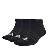 adidas Unisex Thin and Light Sportswear Low-Cut Socks 3 Pairs, Black / White, 6.5-8