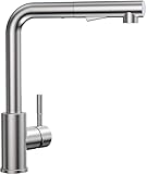 CECIPA Wasserhahn Küche Ausziehbar, Küchenarmatur mit Brause, Einhebel Mischbatterie für Küche mit 2 Strahlarten, Spültischarmatur Küche Edelstahl 360° Drehbar, Armatur Küche Hochdruck Abnehmbarer