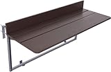 Balkonhängetisch für Geländer, verstellbarer klappbarer Bartisch für kleine Räume, Terrassen-Beistelltisch für den Außenbereich (100 x 37 cm)