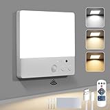 zenlavia Kabellose Akku Deckenlampe mit Bewegungsmelder, Dimmbar LED Deckenleuchte Aufladbar mit Fernbedienung & Timer, 3 Farbtemperaturen, Ideal für Flur, Bad, Garage & Keller