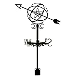 SUPERDANT Wetterhahn Für Bogenschießen Und Astrologie Wetterhahn fürs Dach Mit Mond Und Kreisen Schuppen Wetterfahnen Aus Metall Astronomie Wetterfahne Gartendekoration Für Bauernhaus Hof Dach