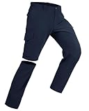 33,000ft Wanderhose Herren Zip Off Trekkinghose, Atmungsaktiv Abnehmbar Stretch Outdoorhose mit 6 Taschen，Sommer Funktionshose Schnell Trockend Leichte Kurze Hose für Wandern Fahrrad Navy Blau