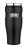 Thermos STAINLESS KING MUG 0,47l, black mat, Thermobecher 470ml, Kaffeebecher to go Edelstahl, Isolierbecher, 7 h heiß / 18 h kalt, spülmaschinenfest, absolut dicht, BPA-frei