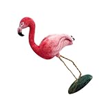 TEHAUX DIY Filzwolle Materialset Flamingo Handgefertigtes Wollfilz Bastelset für Anfänger Inklusive Hochwertiger Filzwolle für Saisonale Dekoration Desktop Gartenfiguren Einfach zu