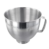 MeevrgR Rührschüssel aus Edelstahl für 4,5/5 Quart 5 Kippkopf-Standmixer – KSM150 Ersatzschüssel, silbernes Design für verbesserte Rührleistung