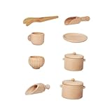 VICASKY 1 Satz Holz Geschirr Set Kinder Kochen Spielzeug Geschirrspielzeug Kitchen Set for küchenspielzeug für Kinder Geschirr küche Spielzeug Geschirr Werkzeug Spielhaus-Tool hölzern