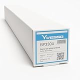 Yvesso Plotterpapier, Bond, 80g/m², 330mm x 50m Rolle, Weiß, Ungestrichen, für CAD und Technische Zeichnungen 330x50