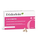 DÖDERLEIN® P-M-S Biotic – Mit 5 Milliarden Milchsäurebakterien – Mönchspfeffer, Safran & Ingwer – Mit Magnesium, Vitamin E & B-Vitaminen – 28 Kapseln für Balance & Wohlbefinden während des Zyklus