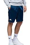 Kappa Herren Shorts in Größe M I Blaue Sporthose Logo & praktischen Seitentaschen I Aus pflegeleichtem Polyester I Kurze Hose mit elastischem Bund für Sport & Freizeit