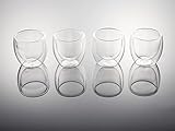Hanseküche Doppelwandige Espressotassen 4er Set (4x80ml) – Espresso Gläser Set aus hochwertigem Borosilikatglas – Handgefertigte Gläser im edlen Design, doppelwandig, Tassen (Standard)