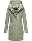 MARIKOO Damen Mantel Trenchcoat Wintermantel Übergangs Jacke Parka Lang B819 [B819-Maik-Smoky-Mint-Gr.M]