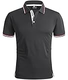 SwissWell Herren Poloshirt Kurzarm Atmungsaktiv Golf Tennis Sport Polo Sommer Freizeit T-Shirt