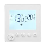 LCD-Display, Fernbedienung, Digitaler Thermostat AC 90–240 V Zum Heizen, NTC-Sensor, Automatische und Manuelle Einstellung, Kompakte Größe (Normaler Typ)