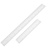 Kunststoff Lineal, 2 Stück Lineal Set 15 cm 30 cm Transparent Lineale aus Geradem Kunststoff Plastik Doppelseitenskala Ruler Klar Schneidelineal Messwerkzeug für Engineering Lehre Büro Zeichnen