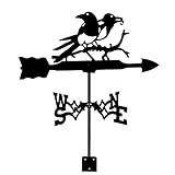 HHRFCS Weathervane Bauernhaus-Wetterfahnen-Dachhalterung, Windrichtungsanzeige-Set, Metallhalterung für den Außenbereich, Windfahnen-Wetterhahn mit Tierornament für Gartendekoration