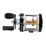 Lajgetj Angelrollen, Round Baitcasting Spule #50 für Süßwasser und Salzwasserangeln, linke Hand, Metall/Edelstahl/Messingkonstruktion, Rücklaufschutz, 5,2