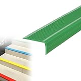 PVC-Treppenkantenband, Sicherheits-Eckkantenschutzstreifen, rutschfestes L-Typ-Treppenstufen-Traktionssicherheitsband, Treppenkantenübergangsleiste, rutschfester Treppenklebestreifen(Green,11m/36ft)