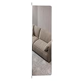 JTPMYFT Versteckter klappbarer Kleiderschrank-Ganzkörperspiegel, hochklappbarer Schminkspiegel for den Haushalt, Spiegel mit Schwingtür-Garderobe(White,35.4 * 13.8inch)