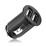 Dual USB Port Auto Ladegerät 12W/2,4A Zigarettenanzünder USB Ladegerät 12V/24V Kfz USB Auto Ladegerät USBAdapter Auto Ladestecker für Phone Sam pad Mac Tablet Laptop Hua Schwarz