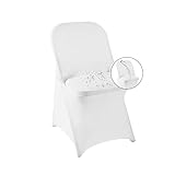 magalo 100 Stück weiße Spandex-Stuhlhussen, faltbar, wasserdicht, Stretch-Stuhlhussen für Hochzeit, Party, Esszimmer, Bankett und andere besondere Anlässe