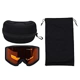 POENVFPO Anti-Beschlag-Ski-Snowboard-Brille, 2-lagige, Sonnensichere Winter-Schneesport-Skating-Schneemobil-Brille (ORANGE)