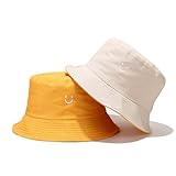 Adicloz Fischerhut Damen Smile Double-Side Verschiedene Color Print, Bucket Hat Bunt Bestickte, Sonnenhut Sommerhut Baumwolle Herren Damen, Hut Reversibel Anglerhut Freizeithut Outdoor Unisex Hüte