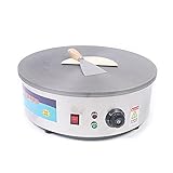 45 cm elektrische Crêpes-Pfanne, 3000 W Crêpes-Maker, Multifunktionaler Antihaftbeschichteter Pfannkuchen-Grill mit Temperaturregelung von 50 bis 300 °C Geeignet Haushalte, Restaurants und Imbissbuden