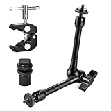 UTEBIT 11 Zoll Magic Arm mit großer Super Clamp Crab Zangen Clip, Monitor und LED-Licht Kamera Gelenkarm mit 1/4' Gewinde, Kamera Halterung max Belastung 1.5KG für DSLR-Kamera, Gopro