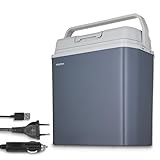 MEDION mobile elektrische Kühlbox 2in1 Kühlen und Wärmen (24 Liter, Thermo-elektrisch, Mini Kühlschrank, 3in1 Anschluss 5V USB, 12V & 230V, für Auto Reisemobil Camping Garten Schwimmbad, MD13011)