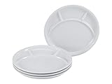 CreaTable, 22922, Serie Fondue und Grill-Teller UNIVERSAL, 4-teiliges Geschirrset, Fondueteller aus Porzellan, spülmaschinen- und mikrowellengeeignet, Made in Europe