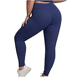 Generisch Yogahose Damen Baumwolle Sporthose Lang Traininghose Laufhosen Bequeme Wanderhose mit Elastischem Outdoorhose Bund High Waist Leggins Jogger Sweatpants Weites Bein Jogginghose
