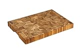 MOON HOME Premium Schneidebrett - Uranus, massives Stirnholz/Akazie, mit zwei Griffmulden, messerschonend & hygienisch, extra langlebig & stabil, 42.0 x 30.0 x 4.0 cm