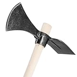 Wiedehopfhacke mit zweiseitigem Stahlkopf – Hacke & Beil in einem | gerader Kopf aus gehärtetem Stahl | Stabiler Eschenstiel 105 cm | ideal für Wurzeln, hartnäckige Böden & Gartenarbeiten