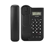 Akozon Festnetztelefon, Telefon mit Schnur, Telefon Festnetz Telefon Kabelgebunden Analoges Telefon Wandtelefon Schnurtelefon für Home Hotel Office (Schwarz)